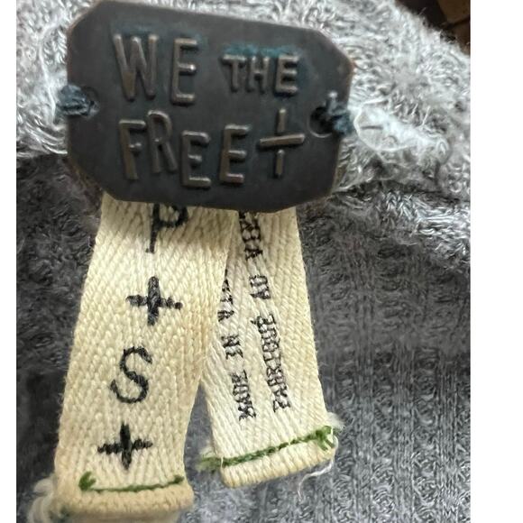 We The Free By Free People Tunic Top Raw Hem Open Tie Back Sz P/S Oversized Boho - Picture 3 of 6